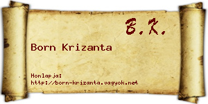 Born Krizanta névjegykártya